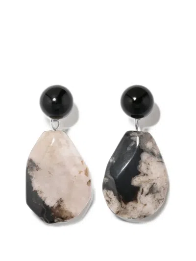 Completedworks Agate Onyx Drop Earrings In Black