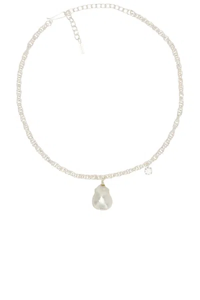 Completedworks Baroque Cz Necklace In Silver Plated