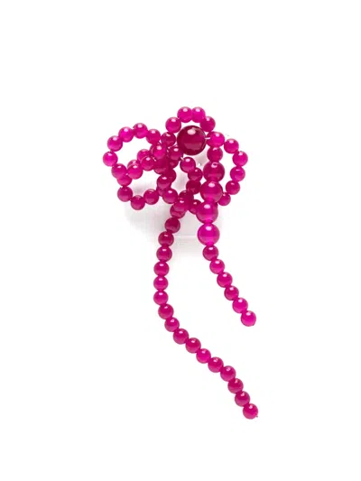 Completedworks Beaded Bow-detail Earrings In Pink
