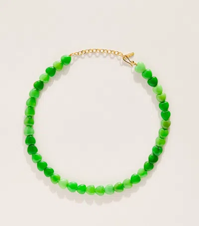Completedworks Beaded The Heart's Window Necklace In Green