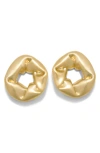 Completedworks Big Scrunched Open Circle Drop Earrings In Gold