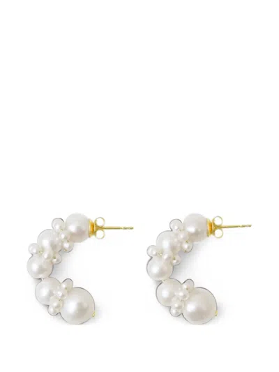 Completedworks Birds Of A Feather Pearl Earrings In White