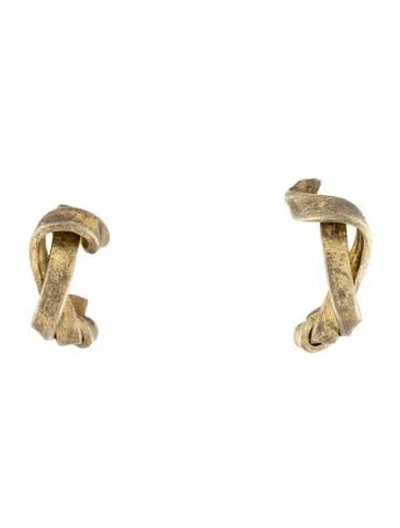 Pre-owned Completedworks Braid Twisted Hoop Earrings In Multi