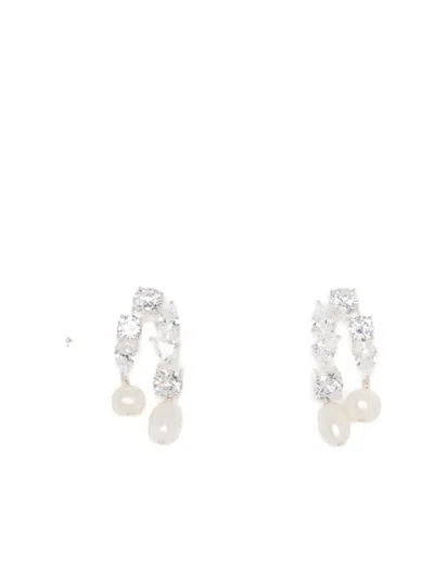 Completedworks Cascading Pearl Earrings In Silver