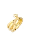 Completedworks Coil Cubic Zirconia Ring In Gold