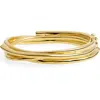 Completedworks Coil Hinged Bangle In 18ct Gold Plated