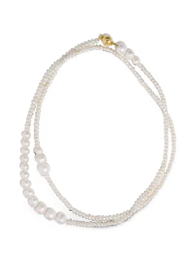 Completedworks Couplet Pearl Necklace In White