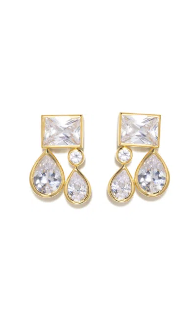 Completedworks Crystal And 18k Gold-plated Droplet Earrings