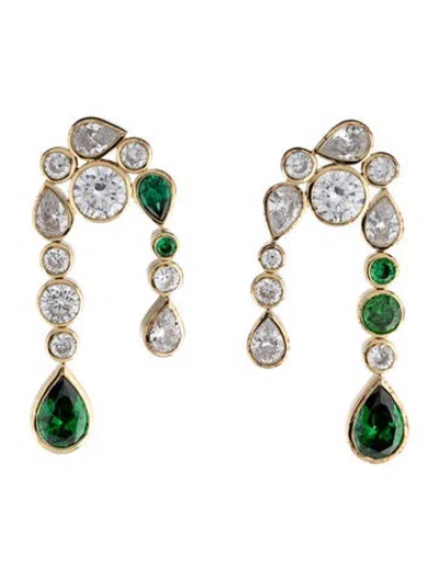 Pre-owned Completedworks Crystal Drop Earrings In Green