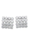 Completedworks Cubic Zirconia Grid Stud Earrings In Rhodium
