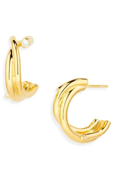Completedworks Cubic Zirconia Hoop Earrings In 18ct Gold Plated