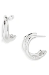 Completedworks Cubic Zirconia Hoop Earrings In Silver Plated