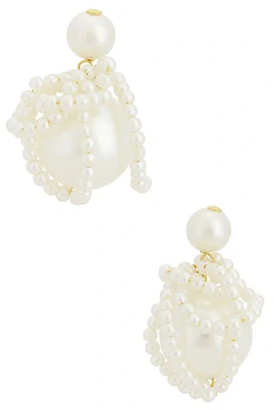 Completedworks Faux Pearl Earrings In White