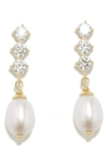 Completedworks Freshwater Pearl & Cubic Zirconia Drop Earrings In Gold