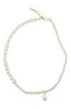 Completedworks Freshwater Pearl Collar Necklace In White