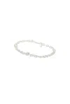 Completedworks Freshwater Pearl Cz Bracelet In Silver Plated