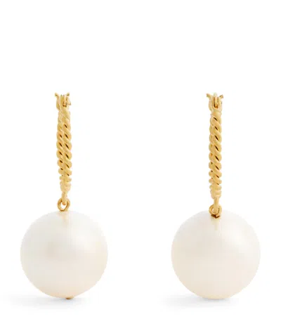 Completedworks Gold Vermeil And Pearl Granny Smith Earrings In Silver