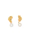 Completedworks Knotted Pearl-pendant Earrings In Gold