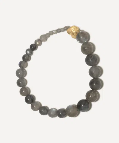 Completedworks Mens 14ct Gold-plated Tidelands Labradorite Bead Bracelet
