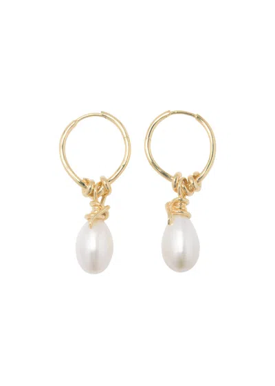 Completedworks Pearl And 18kt Gold Vermeil Hoop Earrings