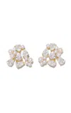 Completedworks Pearl And Crystal Cluster Earrings In Gold