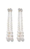 Completedworks Pearl And Crystal Long Drop Earrings In White