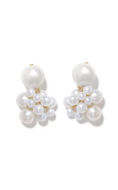 Completedworks Pearl Cluster Droplet Earrings In White