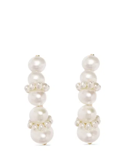 Completedworks Pearl Ear Climber Earrings In White