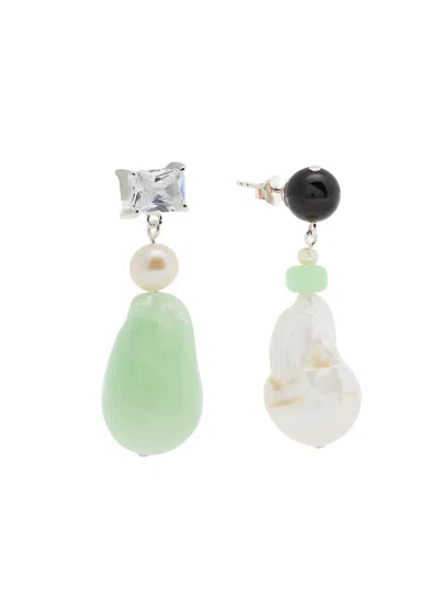 Completedworks Pearl-embellished Sterling Silver Drop Earrings In White