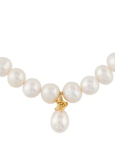 Pre-owned Completedworks Pearl Strand Pendant Necklace, 16.5" In White