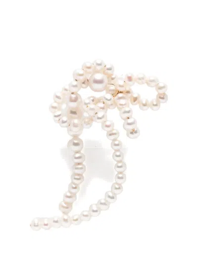Completedworks Pearl-embellished Drop Earrings In Brown