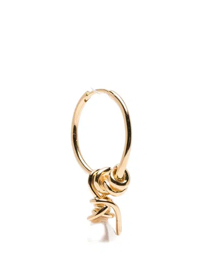 Completedworks Pearl-pendant Hoop Earrings In Gold
