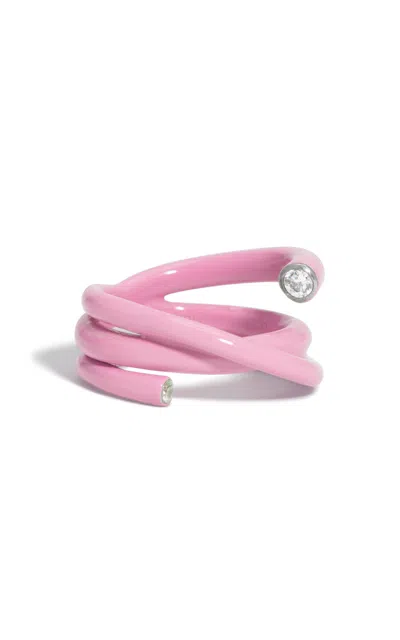 Completedworks Pink Enamel And Crystal Ring In Pink