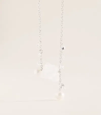Completedworks Quarts Long Pendant Necklace In Silver