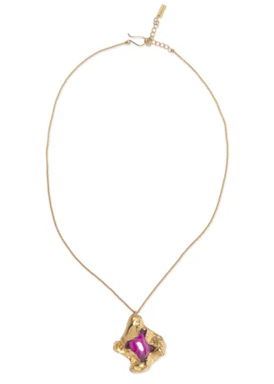 Completedworks Resin Pendant 18k Gold-plated Necklace