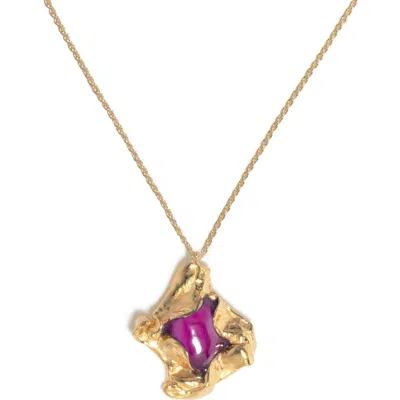Completedworks Resin Pendant Necklace In Gold