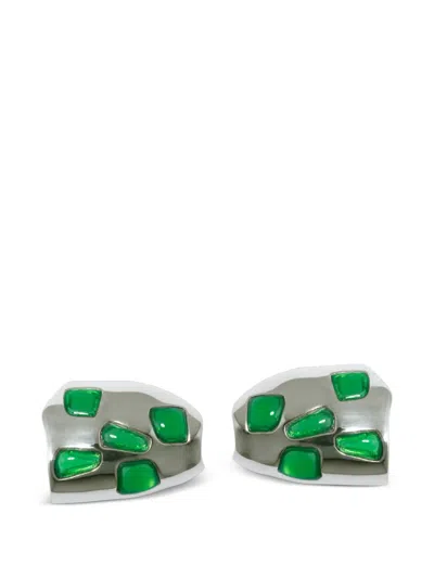 Completedworks Resin Stone Stud Earrings In Green