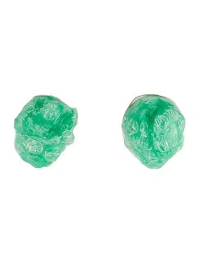 Pre-owned Completedworks Resin Stud Earrings In Green