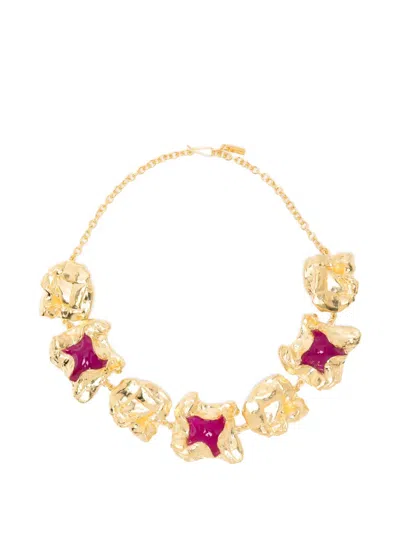 Completedworks Resin-embellished Hammered Necklace In Multi