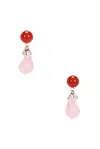 Completedworks Rose Quartz Bio Resin Earrings In Pink & Silver Plated