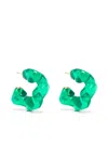 Completedworks Ruffle Abstract Hoop Earrings In Green
