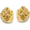 Completedworks Sculptural Inflated Stud Earrings In 18ct Gold Plated