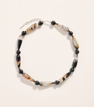 Completedworks Silver And Banded Agate Beaded Necklace