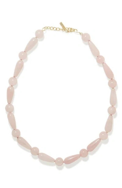 Completedworks The Depths Of Time Chalcedony Beaded Necklace In Pink