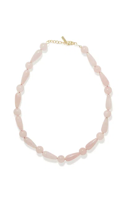 Completedworks The Depths Of Time Rose Quartz Beaded Necklace In Metallic