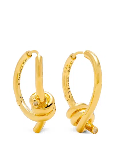 Completedworks The Freedom To Imagine Knot-detail White Topaz Earrings In Gold