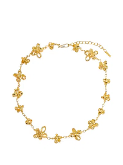Completedworks The Past Within The Present Floral Necklace In Gold