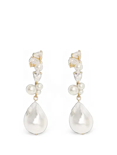 Completedworks Topaz And Pearl Climber Earrings In Metallic