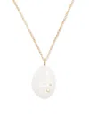 Completedworks White Jasper Pendant 14kt Gold Necklace In White