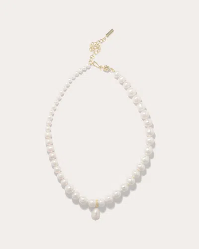 Completedworks Women's 18k Gold-plated Sterling Silver Freshwater Pearl And Cubic Zirconia Necklace In White